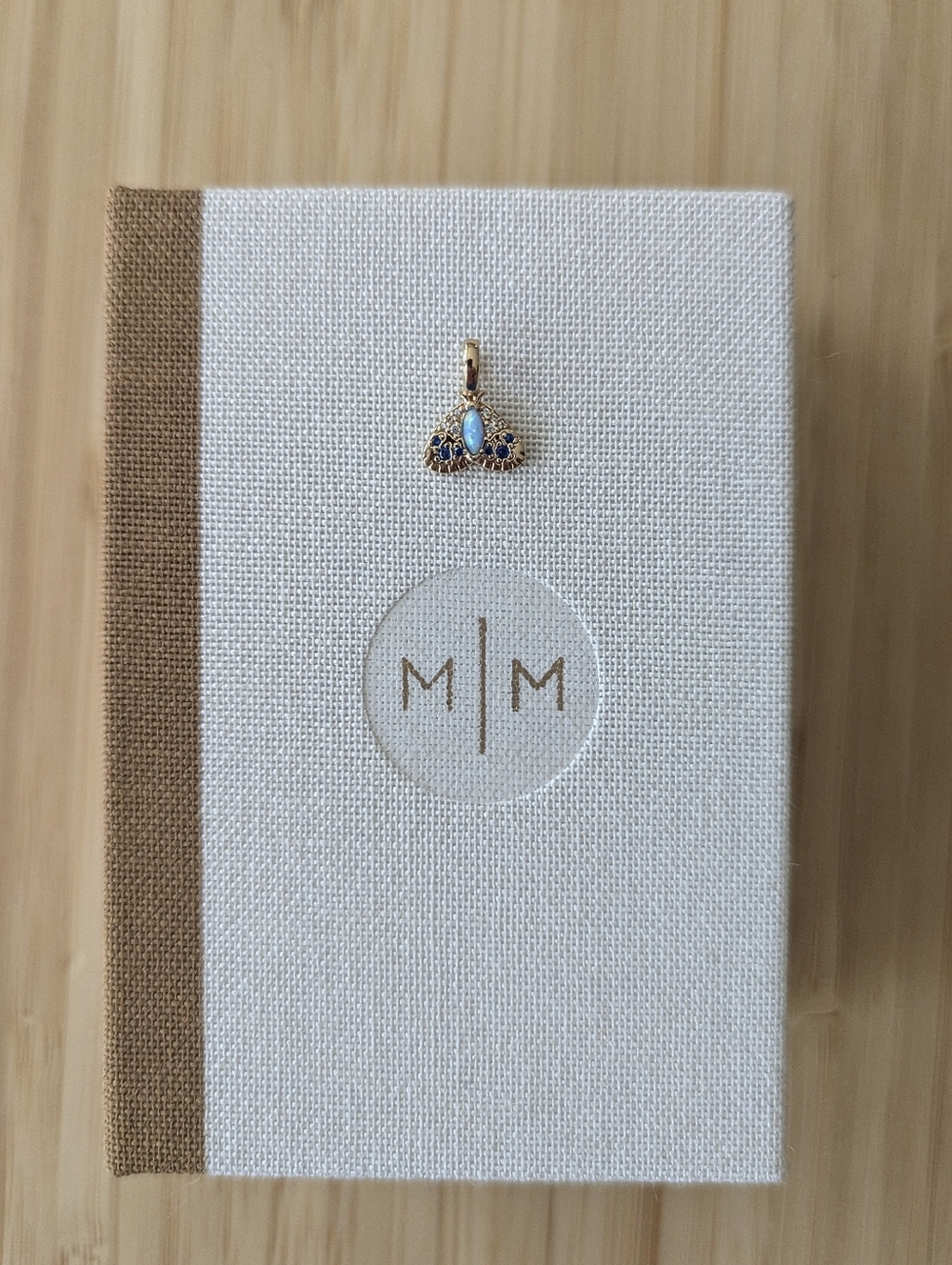 $22 - Gold Butterfly Pendant with CZ and Opal Accents - Picture 3 of 3